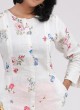 White Color Printed Soft Linen Kurti